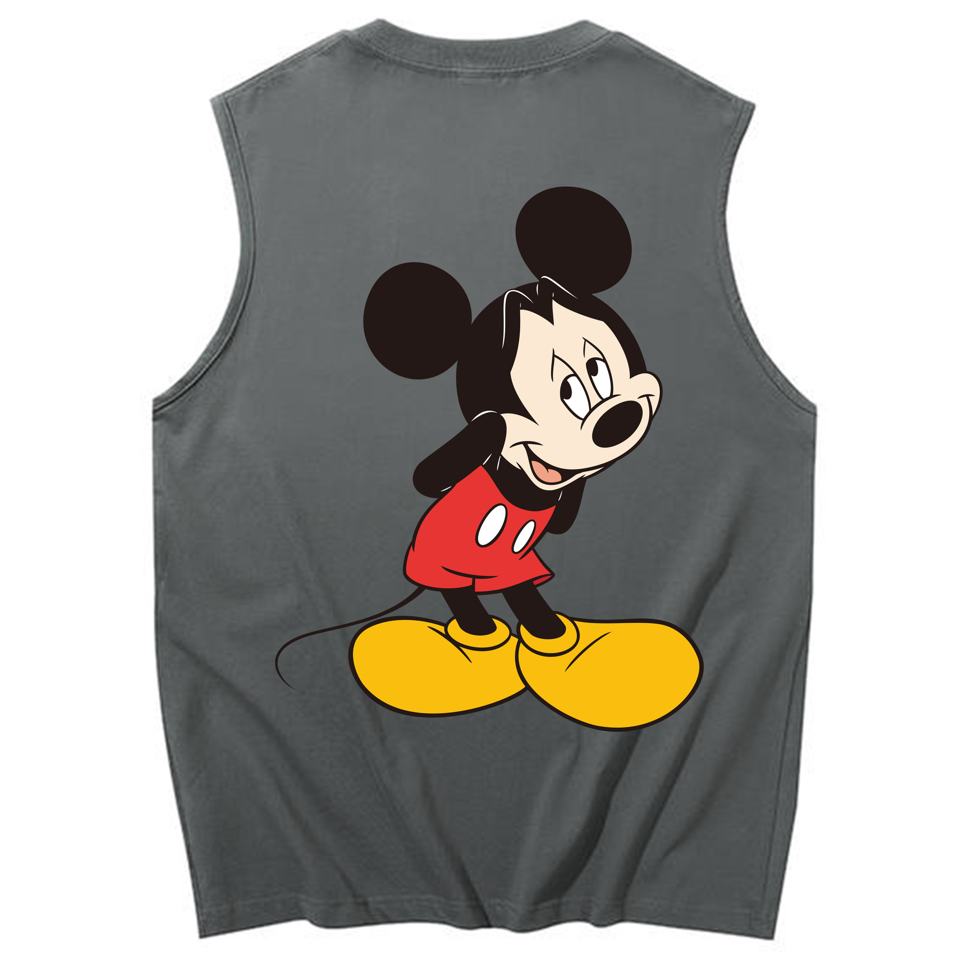 ミッキーマウス Mickey Mouse コットン100％タンクトップ（背面プリント）